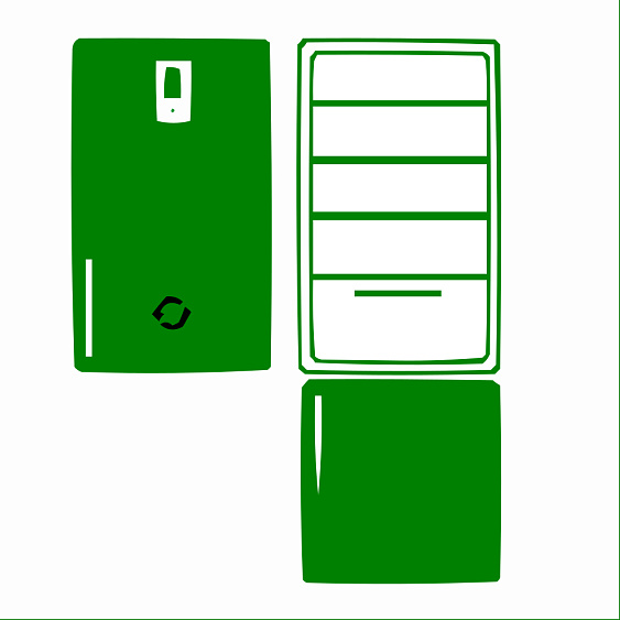Перенавес дверей холодильника с электронным управлением на дверцах (за 2 двери) КР