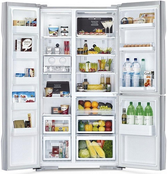 Холодильник  HITACHI r-m702 pu2 gs серебристый