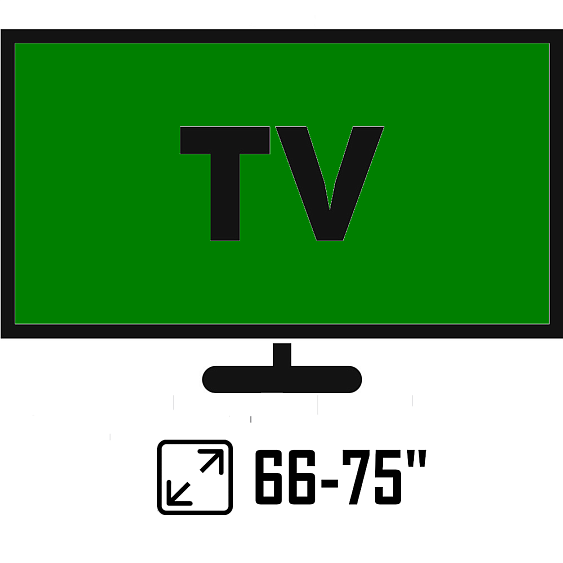 Установка телевизора (66–75″) на тумбу, настройка