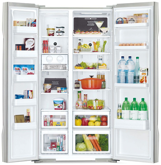 Холодильник HITACHI r-s702 pu2 gs серебристый