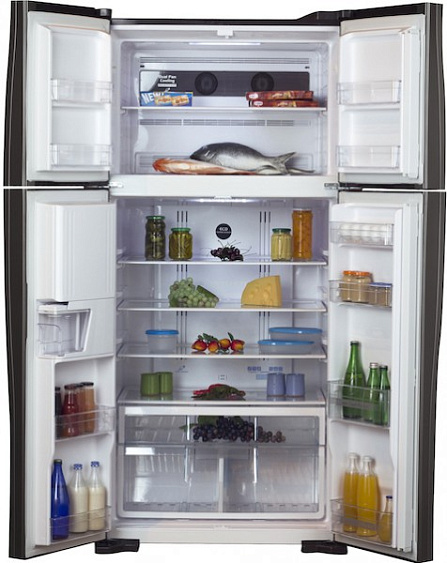 Холодильник  HITACHI r-w662 pu3 gbk черный