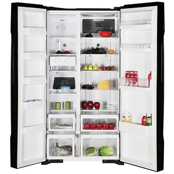 Холодильник HITACHI r-s702 pu2 gbk черный