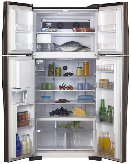 Холодильник  HITACHI r-w662 fpu3x gbw темно-коричневый