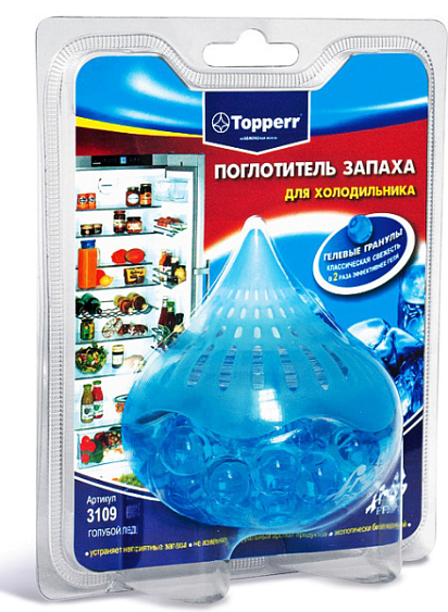 Гелевый поглотитель запаха TOPPERR для холодильника, голубой лед (3109)