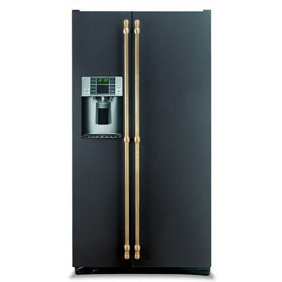 Холодильник IO MABE ORE30VGHCNM черный, ручки золото/бронза